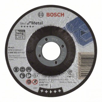 Bosch Отрезной круг, выпуклый, Best for Metal A 46 V BF, 115 мм, 1,5 мм (2608603517)