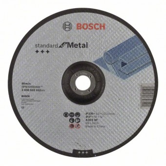 Bosch Отрезной круг, выпуклый, Standard for Metal A 30 S BF, 230 мм, 22,23 мм, 3,0 мм (2608603162)