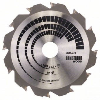 Bosch Пильный диск Construct Wood 180 x 30/20 x 2,6 мм, 12 (2608640632)