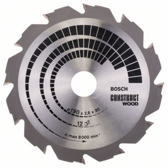 Bosch Пильный диск Construct Wood 190 x 30 x 2,6 мм, 12 (2608640633)