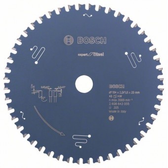 Bosch Пильный диск Expert for Steel 184 x 20 x 2,0 мм, 48 (2608643055)