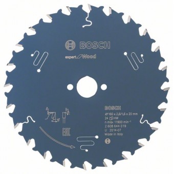 Bosch Пильный диск Expert for Wood 160 x 20 x 2,6 мм, 24 (2608644019)