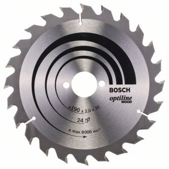 Bosch Пильный диск Optiline Wood 190 x 30 x 2,0 мм, 24 (2608641185)