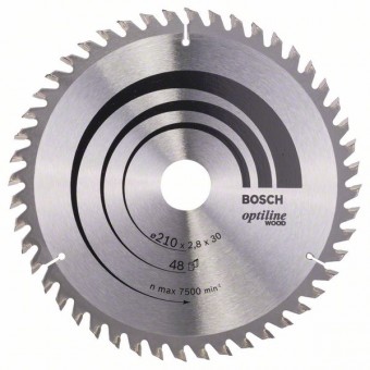 Bosch Пильный диск Optiline Wood 210 x 30 x 2,8 мм, 48 (2608640623)