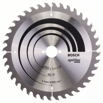 Bosch Пильный диск Optiline Wood 250 x 30 x 3,2 мм, 40 (2608640728)