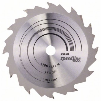 Bosch Пильный диск Speedline Wood 160 x 16 x 2,4 мм, 12 (2608640784)