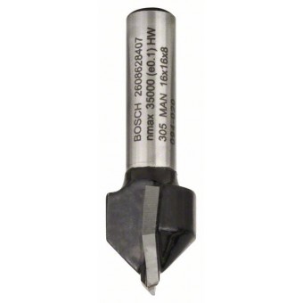 Bosch V-образная пазовая фреза 8 мм, D1 16 мм, L 16 мм, G 45 мм, 90 (2608628407)