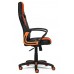 Кресло «Ранер» (Runner) (Искусственная черная кожа +оранжевая сетка)