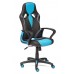 Кресло «Ранер» (Runner blue) (Искусственная черная кожа + голубая сетка)