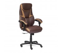 Кресло «Cambridge» (Искусственная коричневая кожа + бронзовая сетка)