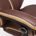 Кресло «Cambridge» (Искусственная коричневая кожа + бронзовая сетка)