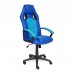 Кресло «Driver» (Искусственная синяя кожа + бирюзовая сетка)
