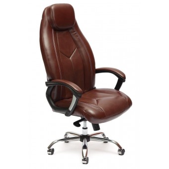 Кресло «Босс люкс» (Boss lux) (Искусственная коричневая кожа 2 TONE + Искусственная коричневая перфорированная кожа 2 TONE)