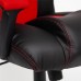 Кресло «Driver» (Искусственная черная кожа + красная сетка)