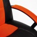Кресло «Driver» (Искусственная черная кожа + оранжевая сетка)