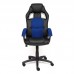 Кресло «Driver» (Искусственная черная кожа + синяя сетка)